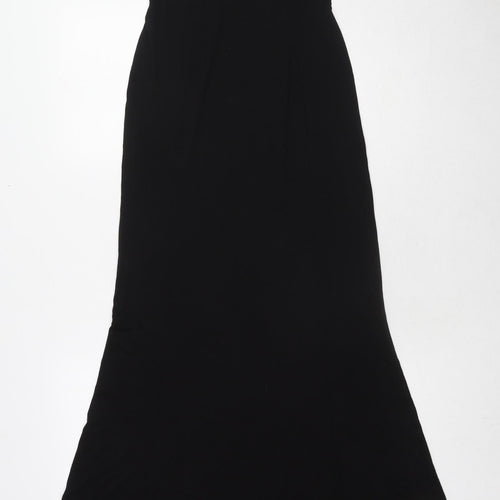 Missguided Womens Black Viscose Maxi Size 6 Boat Neck Pullover