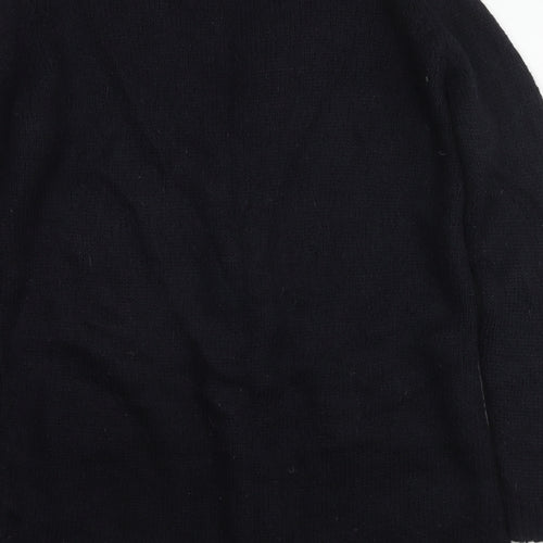 Zara Womens Black V-Neck Acrylic Cardigan Jumper Size M