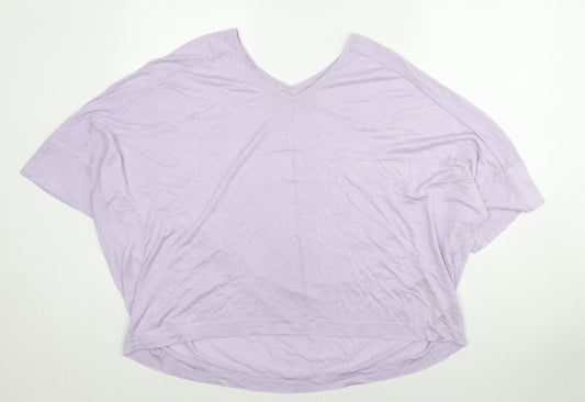 NEXT Womens Purple V-Neck Viscose Pullover Jumper Size XL