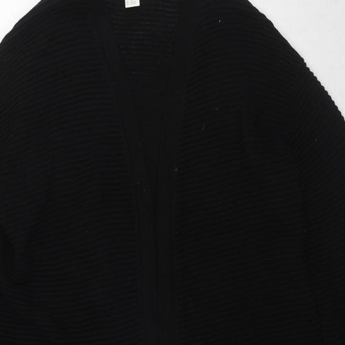 H&M Womens Black V-Neck Cotton Cardigan Jumper Size XS - Size XS-S