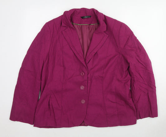 Bonmarché Womens Purple Jacket Blazer Size 20 Button