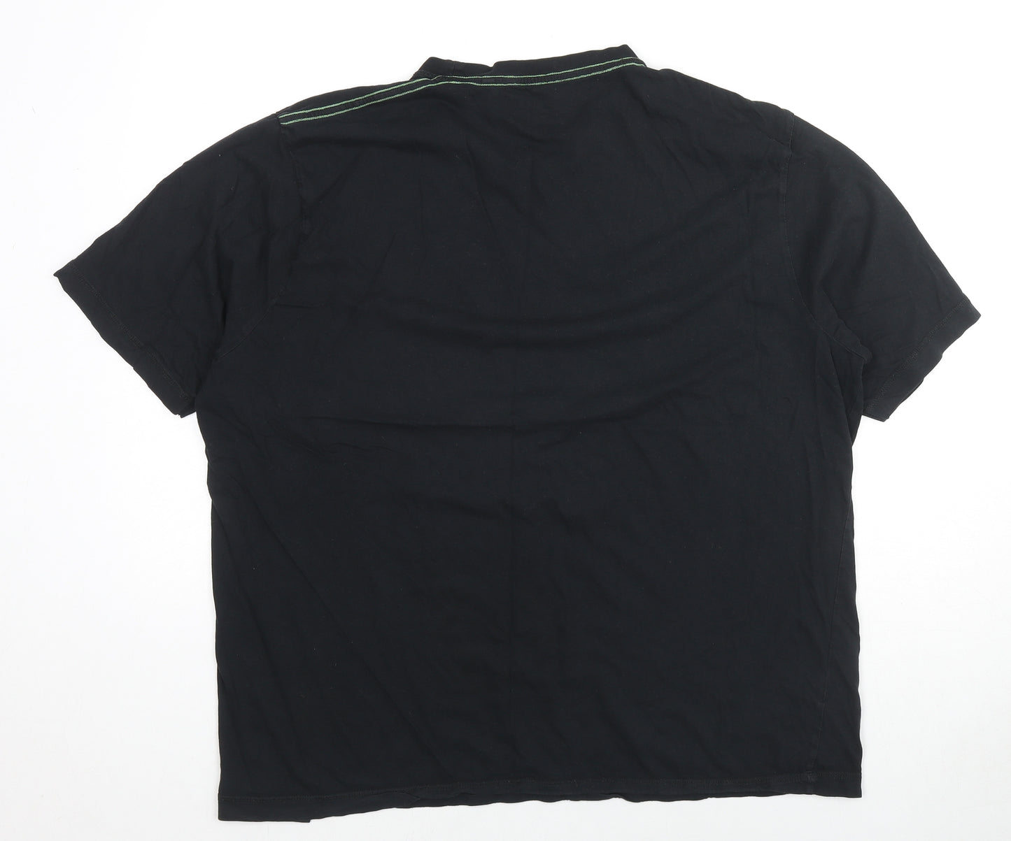 No Fear Mens Black Cotton T-Shirt Size 2XL Crew Neck