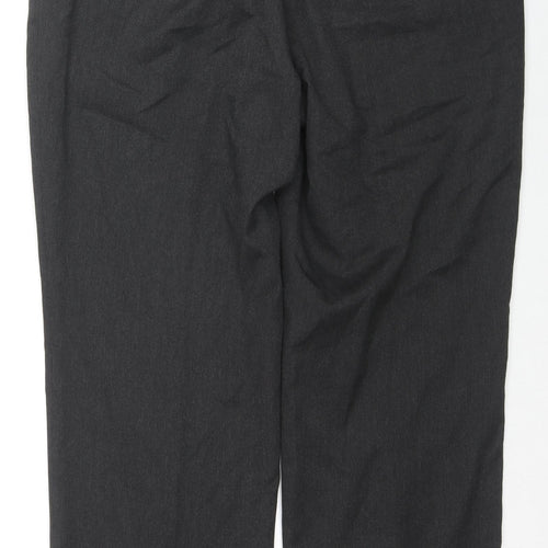 Burton Mens Grey Polyester Trousers Size 38 in L28 in Regular Zip
