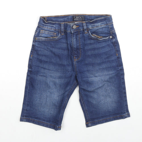 NEXT Boys Blue Cotton Bermuda Shorts Size 10 Years Regular Zip