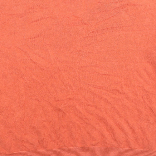 Marks and Spencer Womens Orange V-Neck Cotton Pullover Jumper Size M