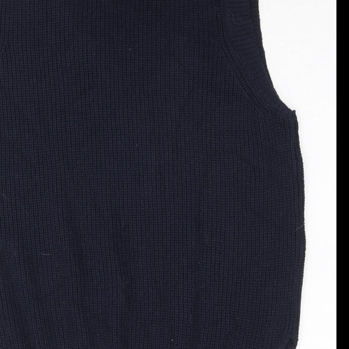 Principles Womens Blue V-Neck Cotton Vest Jumper Size S
