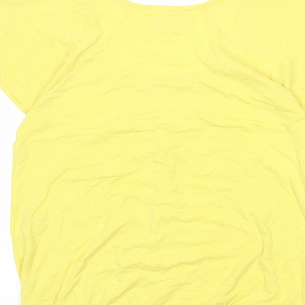 Sessúm Womens Yellow Lyocell Basic T-Shirt Size M Scoop Neck