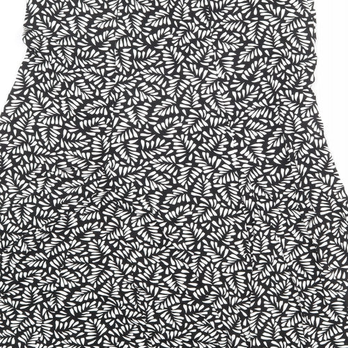 Evans Womens Black Geometric Viscose A-Line Skirt Size 20