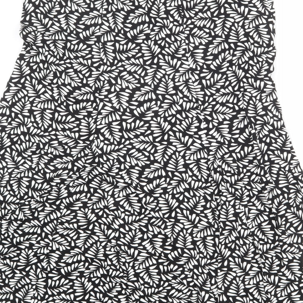 Evans Womens Black Geometric Viscose A-Line Skirt Size 20