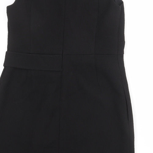 NEXT Womens Black Polyester Shift Size 18 Round Neck Zip