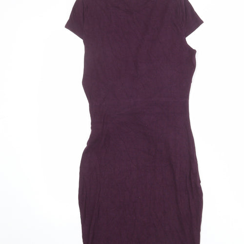 River Island Womens Purple Viscose Shift Size 8 Round Neck Pullover