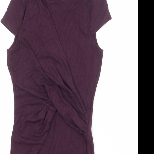 River Island Womens Purple Viscose Shift Size 8 Round Neck Pullover