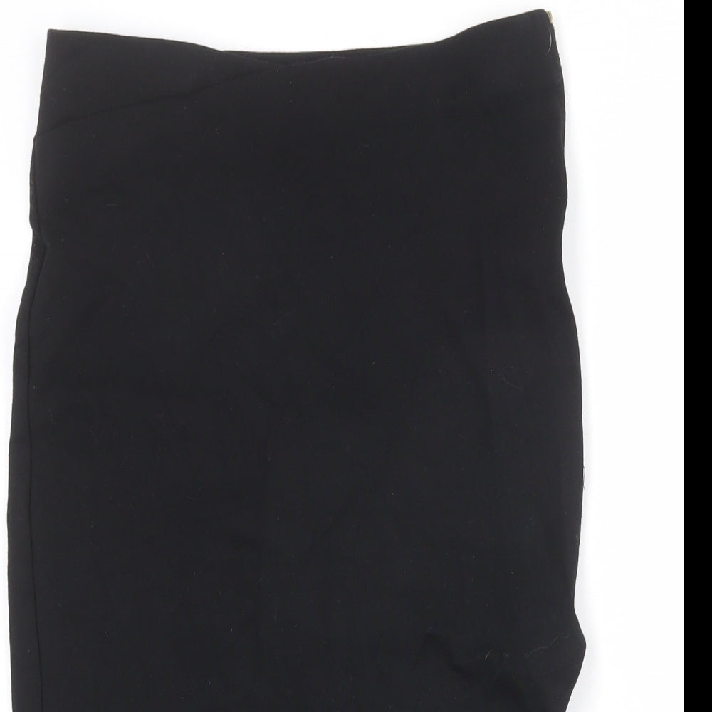 River Island Womens Black Viscose Straight & Pencil Skirt Size 8 Zip