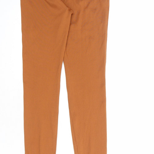 ASOS Womens Orange Polyester Carrot Leggings Size 8 L27 in - Ribbed