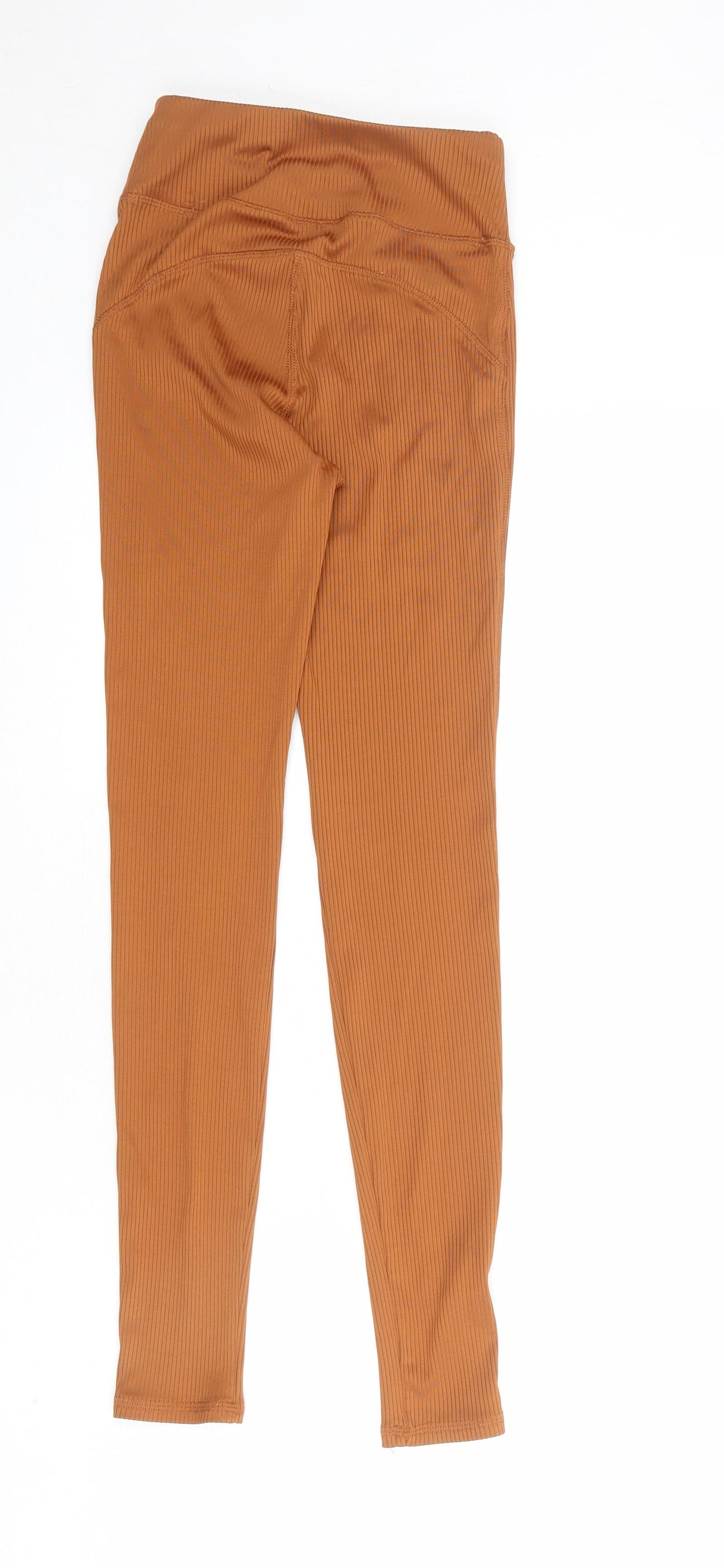 ASOS Womens Orange Polyester Carrot Leggings Size 8 L27 in - Ribbed