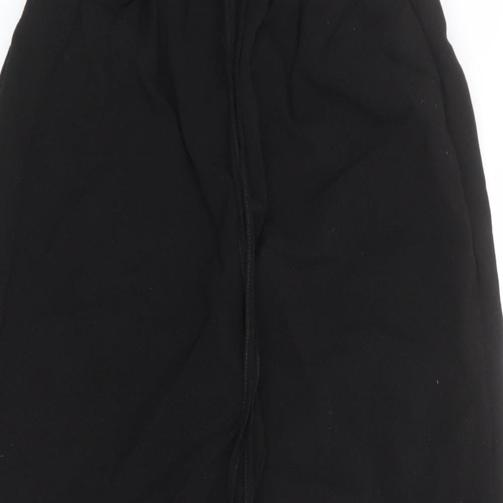Boohoo Womens Black Polyester Trousers Size 10 L20 in Regular Drawstring