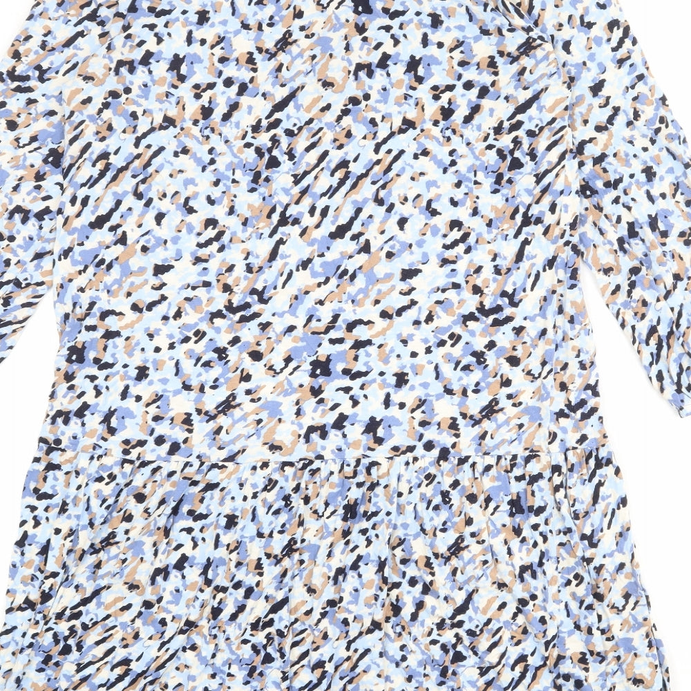 Soyaconcept Womens Multicoloured Geometric Cotton A-Line Size M Round Neck Button