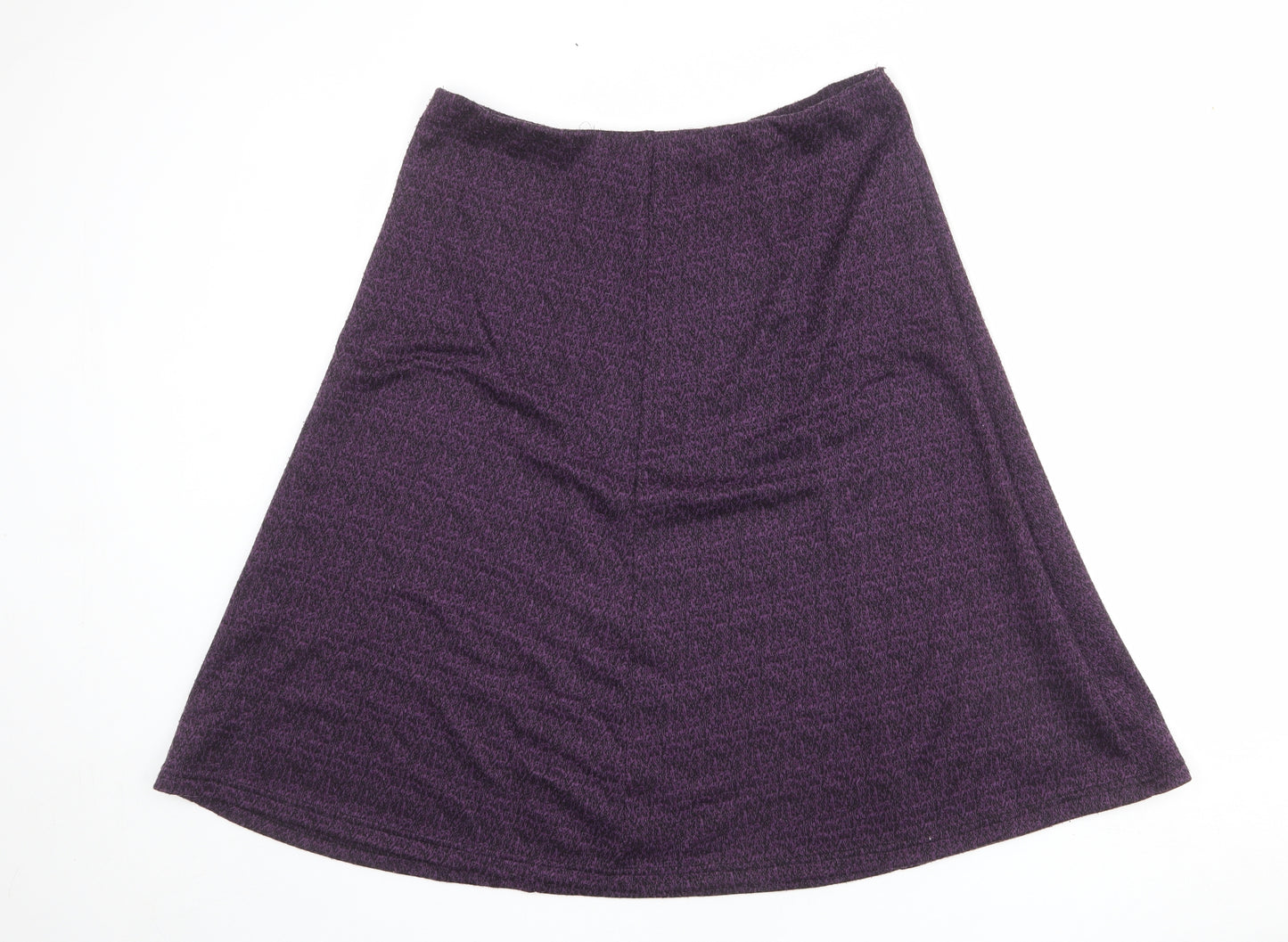 Bonmarché Womens Purple Geometric Polyester A-Line Skirt Size 16