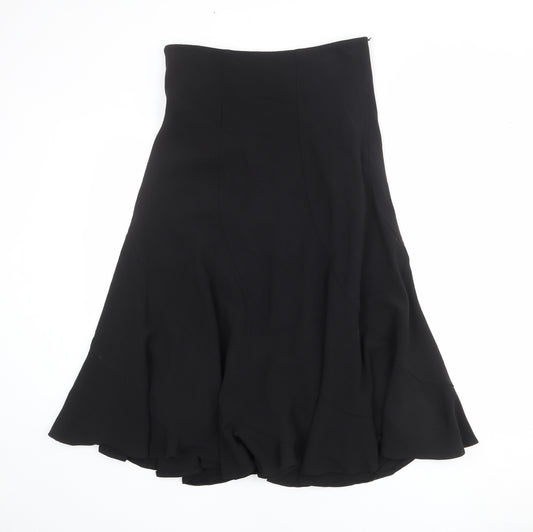 Klass Womens Black Polyester Swing Skirt Size 12 Zip