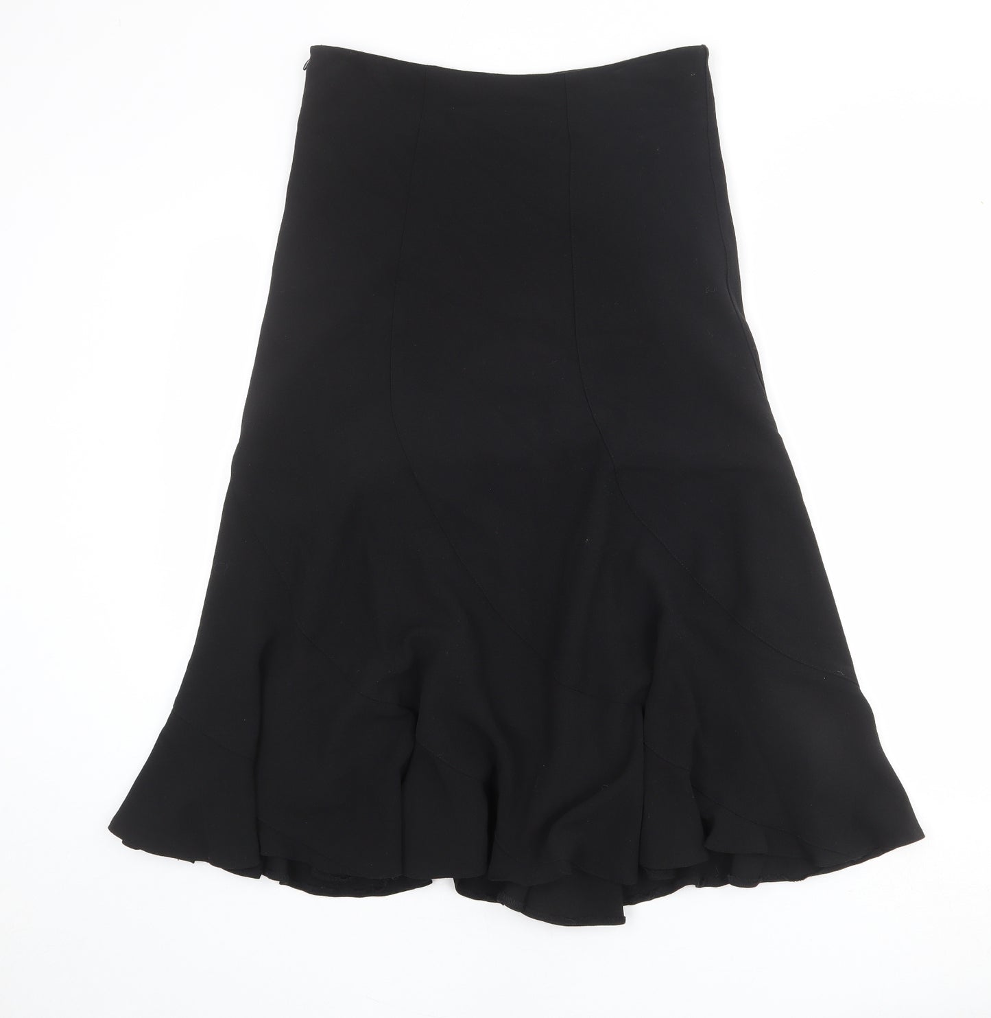 Klass Womens Black Polyester Swing Skirt Size 12 Zip