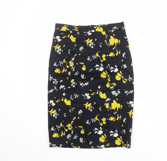 Great Plains Womens Black Geometric Cotton Straight & Pencil Skirt Size 8 Zip