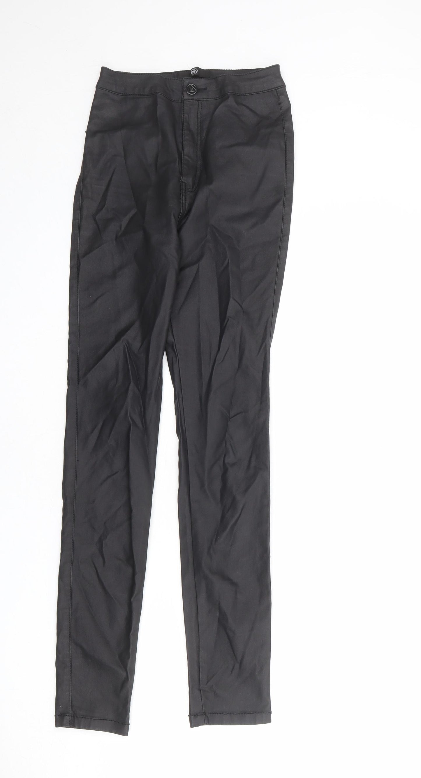 Missguided Womens Black Viscose Trousers Size 8 L27 in Regular Zip