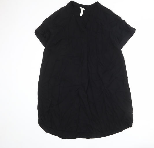 H&M Womens Black Viscose A-Line Size 10 V-Neck Pullover