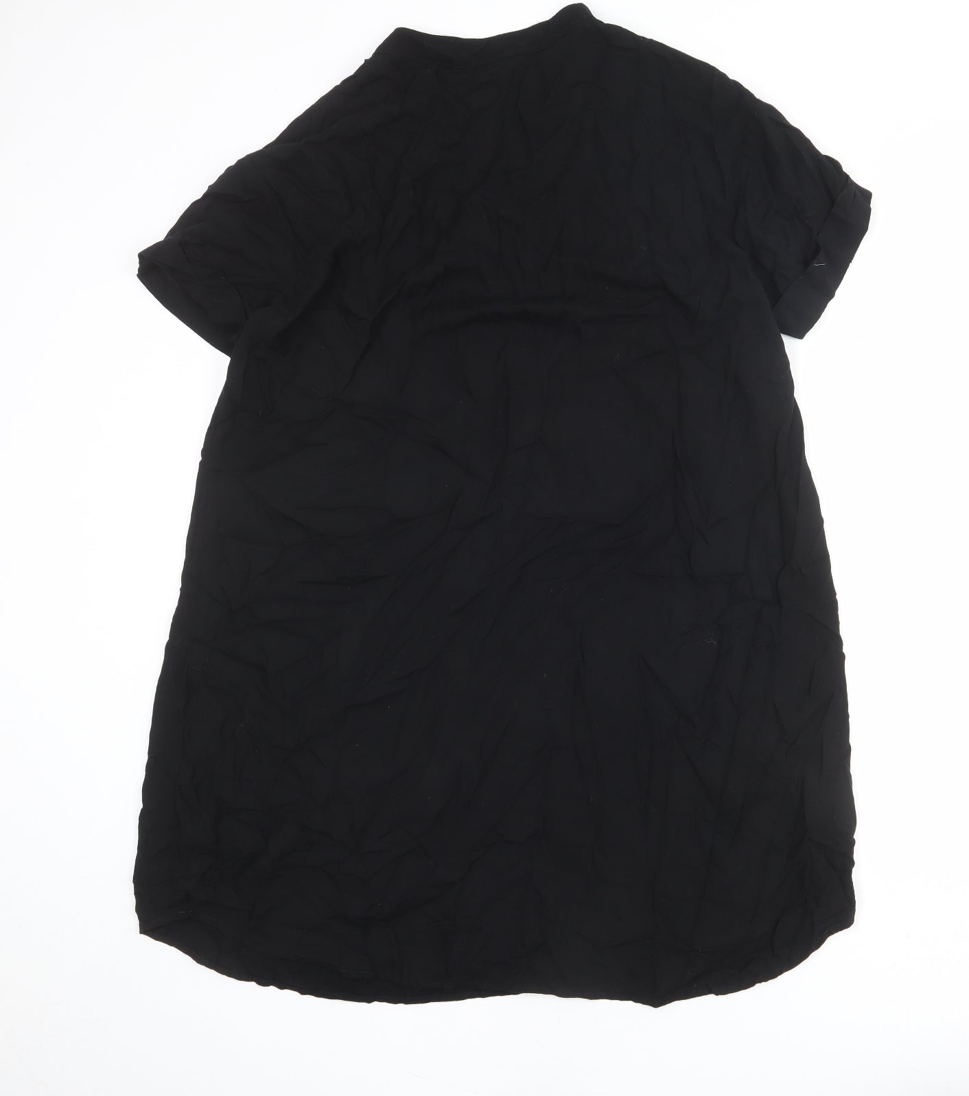 H&M Womens Black Viscose A-Line Size 10 V-Neck Pullover