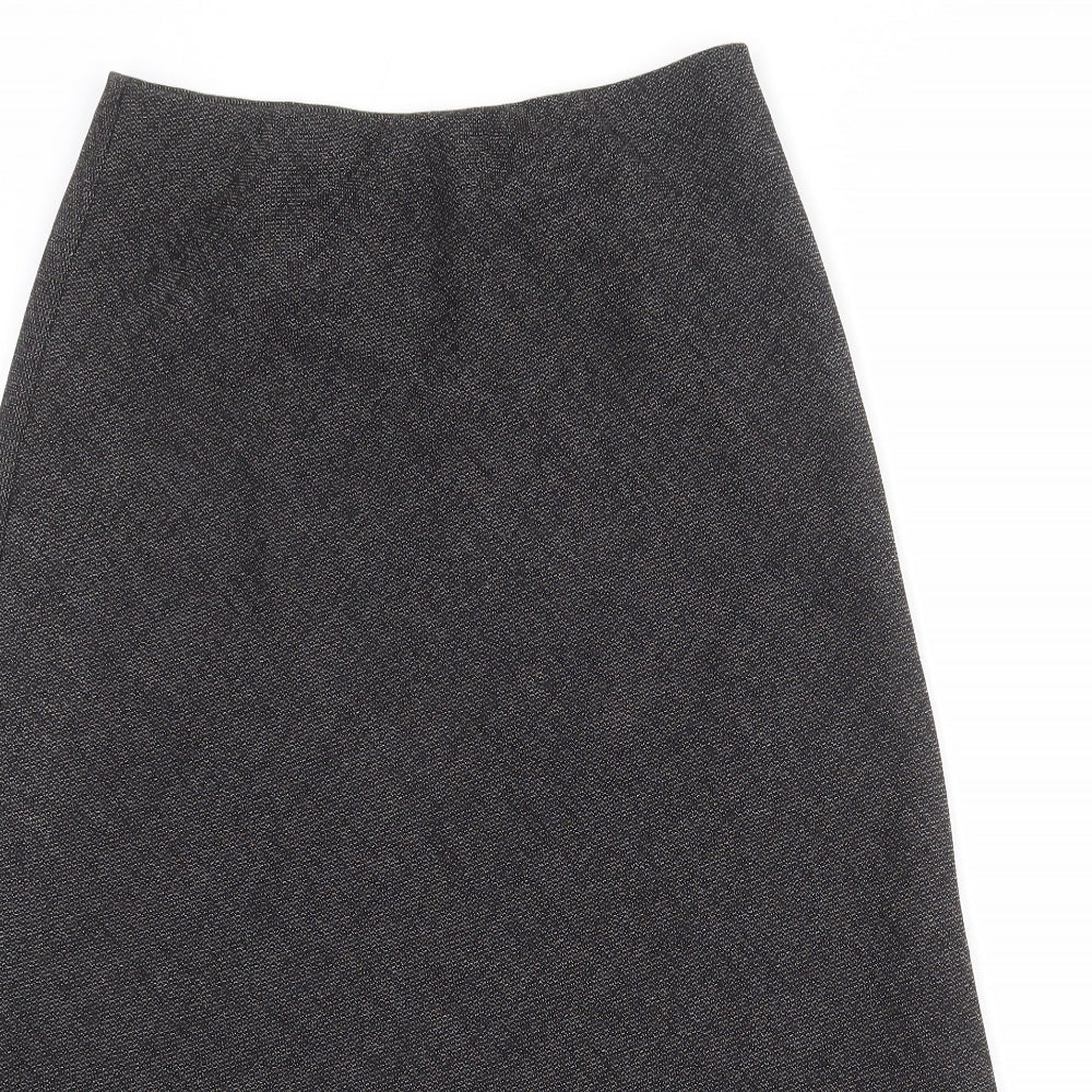 Marks and Spencer Womens Black Polyester A-Line Skirt Size 12