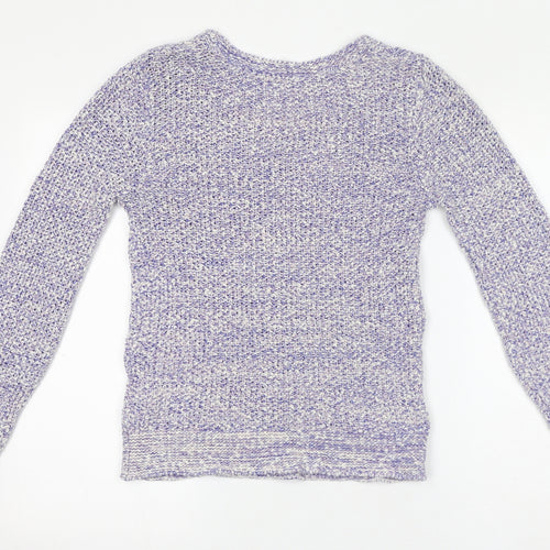 Indigo Womens Purple Round Neck 100% Cotton Pullover Jumper Size 8