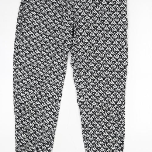 New Look Womens Black Geometric Polyester Harem Trousers Size 10 L28 in Regular Drawstring