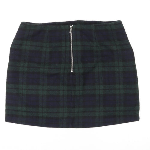 New Look Womens Multicoloured Plaid Polyester A-Line Skirt Size 16 Zip