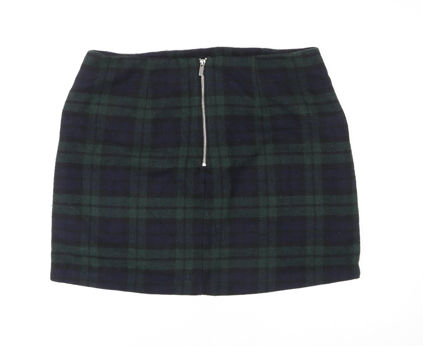 New Look Womens Multicoloured Plaid Polyester A-Line Skirt Size 16 Zip