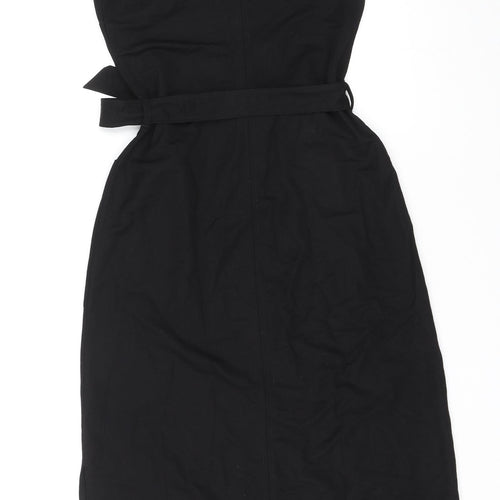 Warehouse Womens Black Viscose Maxi Size 8 V-Neck Pullover