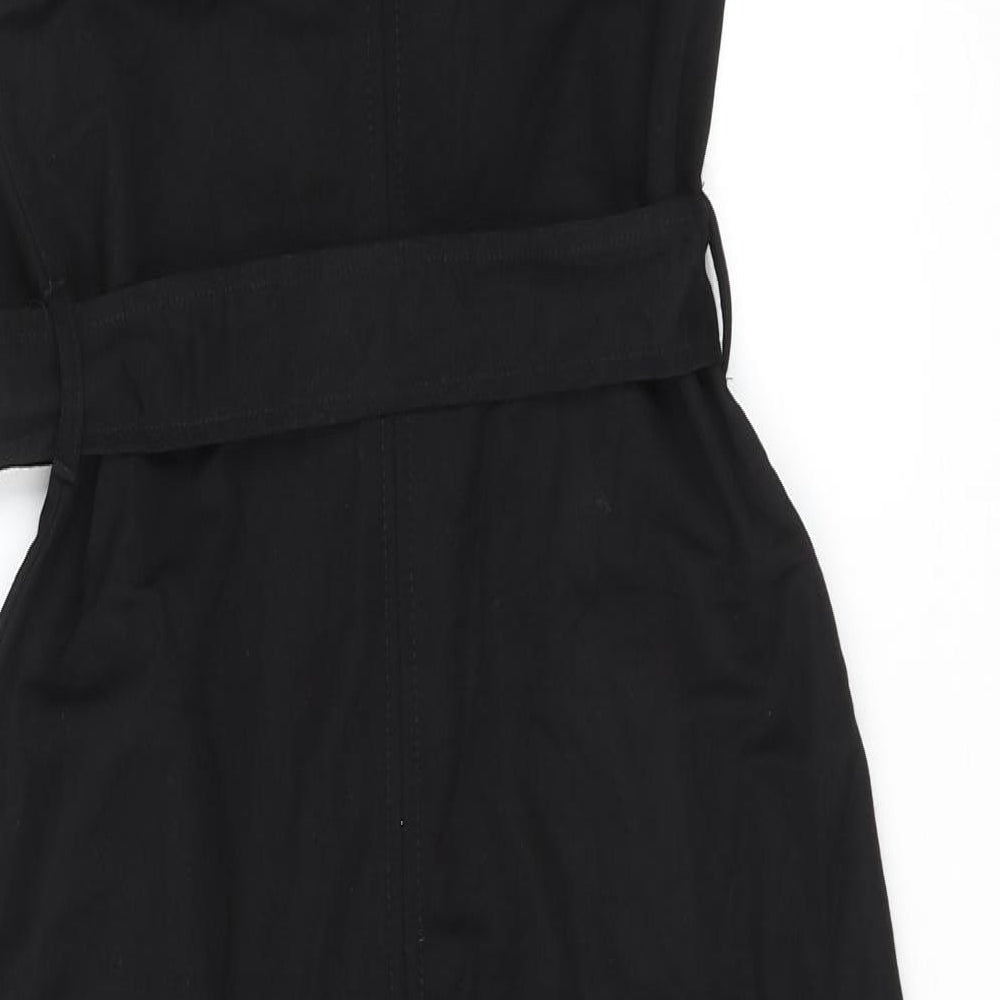 Warehouse Womens Black Viscose Maxi Size 8 V-Neck Pullover