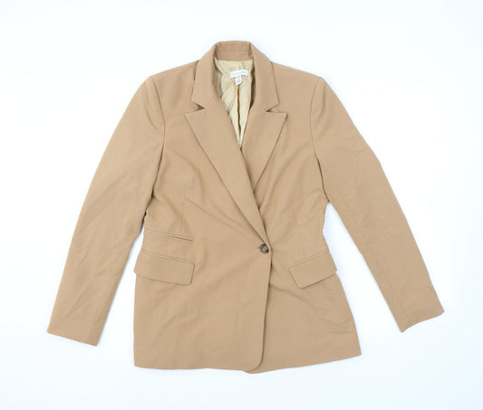 Topshop Womens Beige Polyester Jacket Blazer Size 8