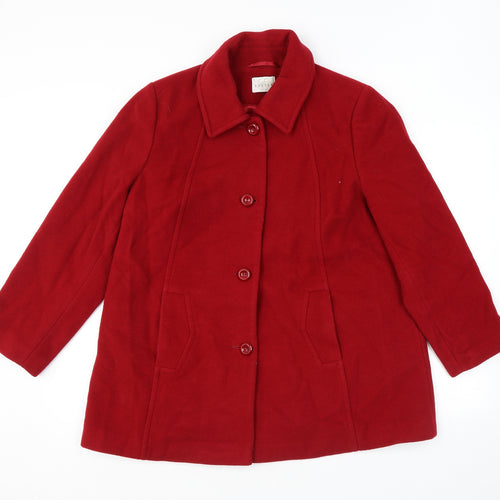 Eastex Womens Red Overcoat Coat Size 16 Buckle