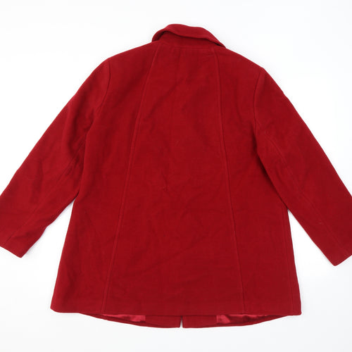 Eastex Womens Red Overcoat Coat Size 16 Buckle