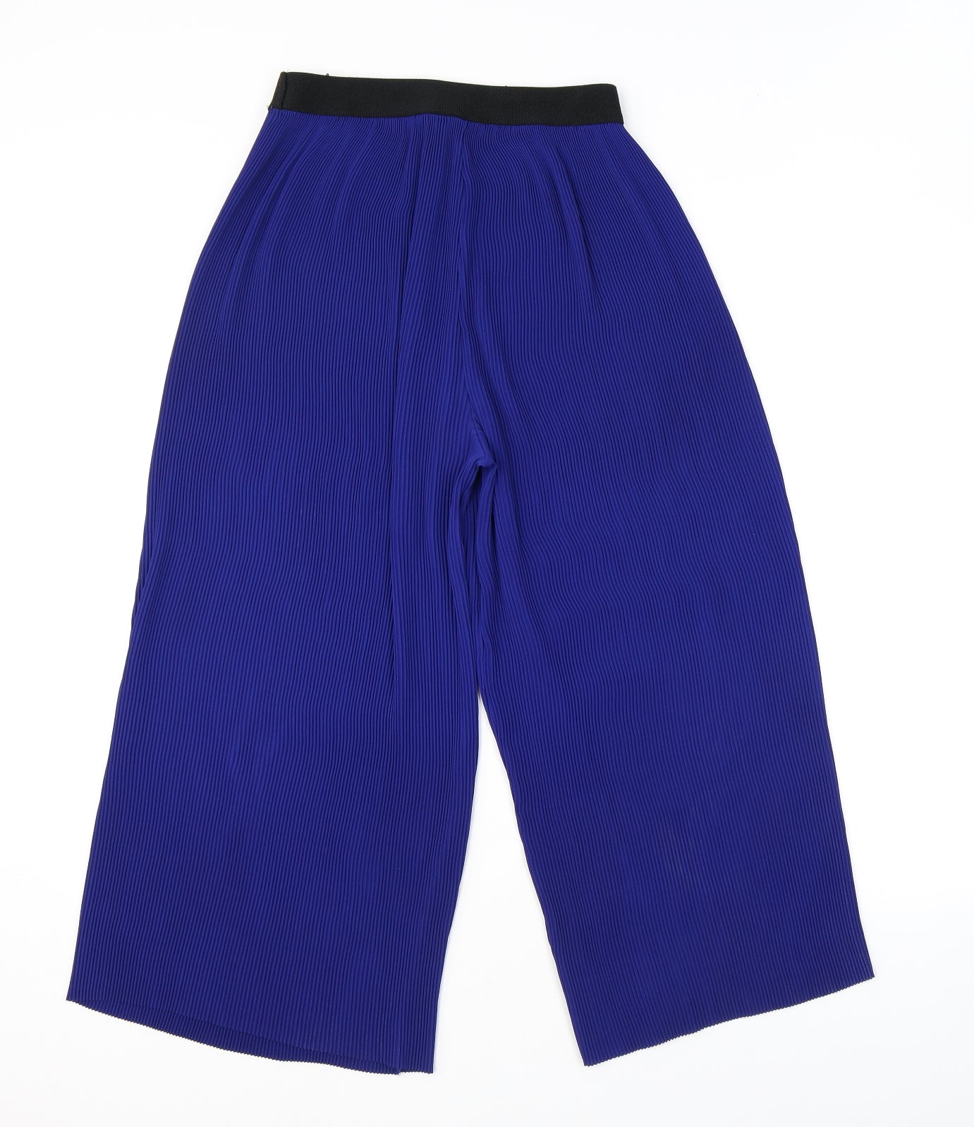 Zara Womens Blue Polyester Capri Trousers Size S L22 in Regular - Plisse
