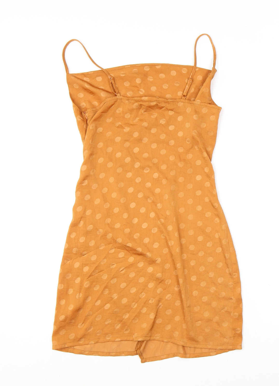 Nasty Gal Womens Orange Polka Dot Polyester Slip Dress Size 8 Cowl Neck Pullover