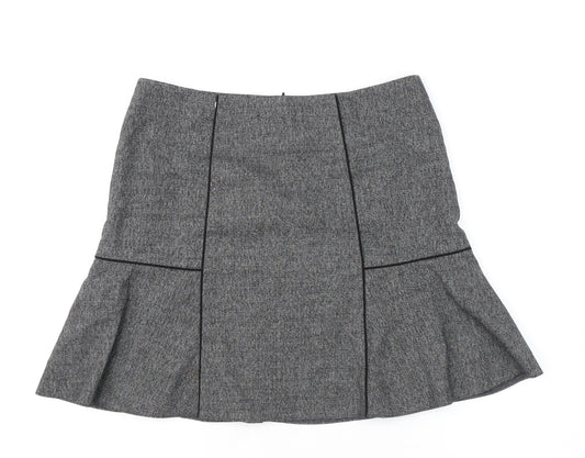 NEXT Womens Grey Polyester A-Line Skirt Size 10 Zip