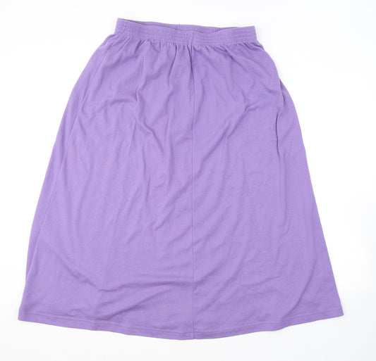 Damart Womens Purple Polyester A-Line Skirt Size 18