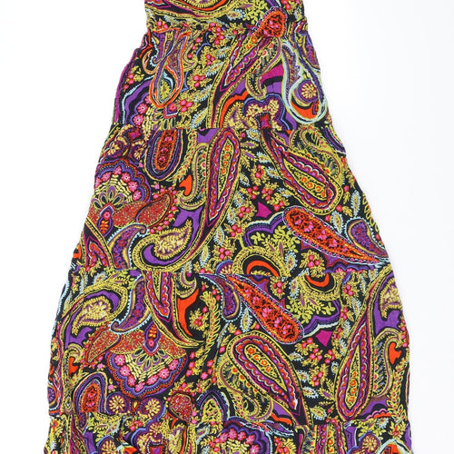 Red Herring Womens Multicoloured Paisley Viscose Maxi Size 8 V-Neck Pullover