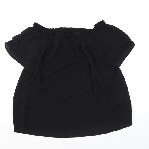 Dorothy Perkins Womens Black Polyester Basic T-Shirt Size 10 Scoop Neck