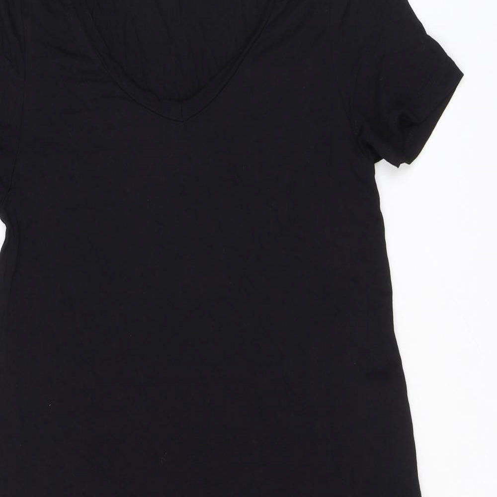 VERO MODA Womens Black Polyester T-Shirt Dress Size S Scoop Neck Pullover