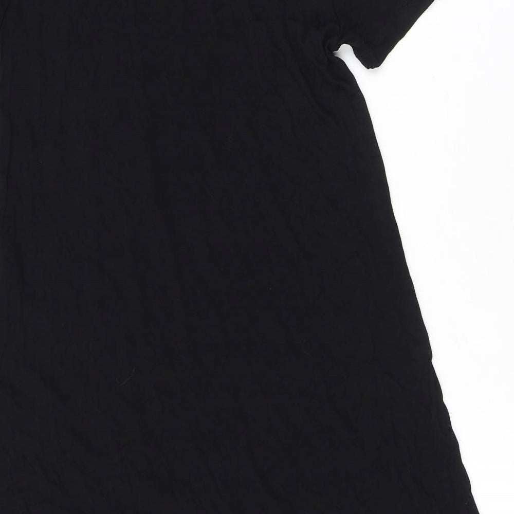 VERO MODA Womens Black Polyester T-Shirt Dress Size S Scoop Neck Pullover