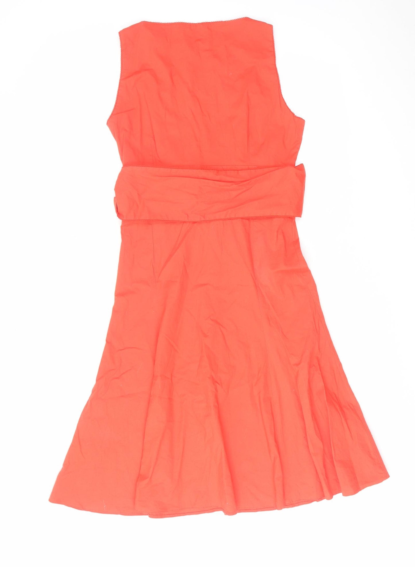 Dorothy Perkins Womens Orange Cotton A-Line Size 10 Round Neck Zip