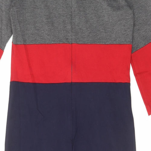 Hobbs Womens Multicoloured Colourblock Polyester Jumper Dress Size 14 Boat Neck Zip