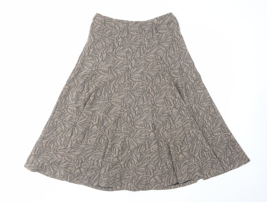 Per Una Womens Brown Geometric Polyester Swing Skirt Size 10