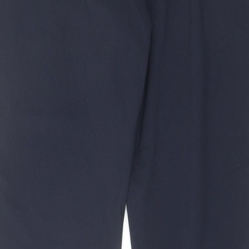 Marks and Spencer Womens Blue Polyester Dress Pants Trousers Size 12 L29 in Regular Hook & Eye